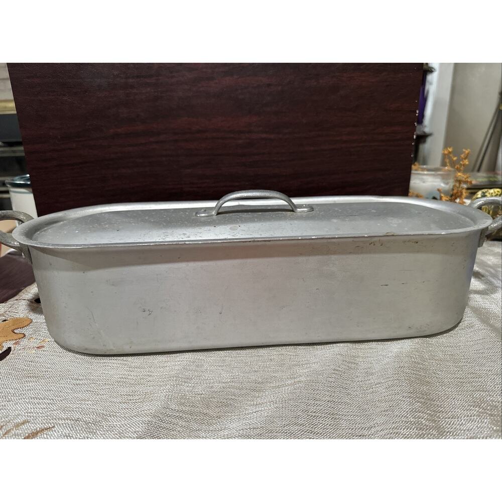 Vtg French Tournus Aluminum Fish Poacher / Steamer / Kettle 19” Unis France(401)